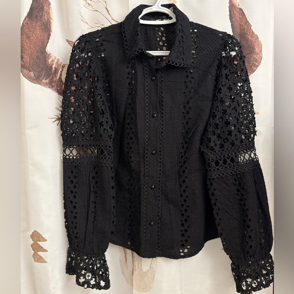 Ultra Pink Tops - Black Lace Shirt